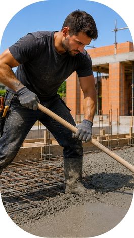 Terrassier conduisant un engin de chantier pour préparer un terrain à bâtir.